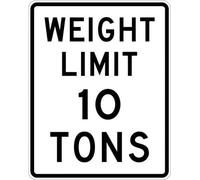 Weight Limit 10 Tons Sign Regulatory Traffic Signs Metal Sign Tin Sign 12x16 Inch - Caution Safety Warning Security Signs Indoor & Outdoor Signs for Home, Office, Work