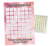 Weight Loss Chart 4 Stone Tracker with Gold Star Stickers