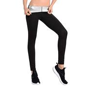 Weight Loss Pants Sauna Pants, Womens Sweat Pants, Hot Thermo Neoprene Sweat Sauna, Sports Women Leggings, Fat Burning Long Opaque Yoga Pants Sauna Suit (Color : Black, Size : M)