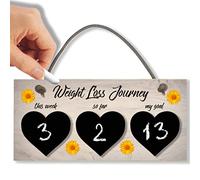 Weight Loss Tracker Chalkboard Hanging Sign for Weight Watchers Progress Plaque with Chalk Included