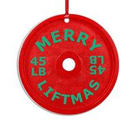 Weight Plate Christmas Acrylic Ornament Merry Liftmas Round Christmas Ornament Body Builder Winter Christmas 3 Inch Decoration Ornaments Romantic Christmas Ideas Gifts for Couples Friend