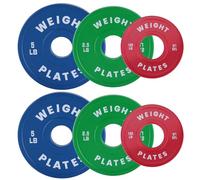 Weight Plates Set, PAIR 1.25+2.5+5LB (0.6+1.1+2.3kg) Solid Rubber Bumper Dumbbell Plates, 2 Inch Coloured Fractional Weight Lifting Change Equipment for Home Gym Fitness Barbell Strength Training