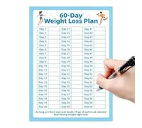 Weight Tracking Chart 60-Day English Daily Self-Discipline Challenge List
