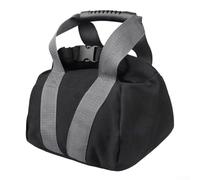 Weight Training Sandbag with Handle, Adjustable Fillable Fitness Equipment for Home Gym, Kettlebell Alternative Strength Training Tool in Black Canvas