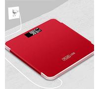 Weight Watchers Bathroom Scales Digital Body Weight Scale Electronic Body Fat Scales Ultra Slim Extra Wide High Precision with USB Charging Cable Red-Red Uptodate