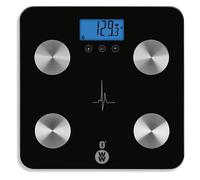 Weight Watchers Scale Total Body Measurements Fat Water Muscle Bone BMI Mass Conair App Bluetooth Heart Rate Scale Black, WW934ZF