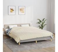 Weighted Blanket 200x230cm Cream 9kg Brushed Microfiber SleepAid Quilted Calming