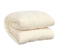 vidaXL Weighted Blanket Bedroom Bedding Calming Cotton Weighted Quilt Blanket for Anxiety Stress Relief Light Cream 150x200 cm 7 kg Fabric