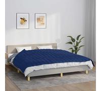 Weighted Blanket Blue 155x220 cm 11kg 100% Cotton Quilt 10x10cm Pockets Calming