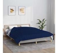 Weighted Blanket Blue 220x235 cm 15 kg Cotton Cover Glass Beads Comfort Therapy