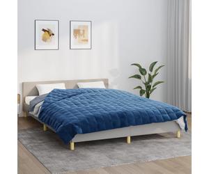 Weighted blanket Blue 220x240cm 15kg Microfiber Plush Reversible Sleep Aid Cozy