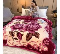 Weighted Blanket for Bed Soft Warm Fluffy 2 Ply Bed Throw King Size (La Rosa)