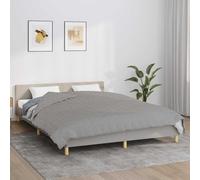vidaXL Weighted Blanket Grey 220x235cm 15kg Fabric Blanket Blanket Quilt Calming Blanket Bedding Weighted Blanket for Anxiety
