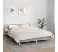 Weighted Blanket Light Cream 200 x 200 cm 9 kg Cotton Fabric with Polyester Filling and Glass Beads, Breathable, Soft, Quilted Pockets, Inner Loops for Duvet Cover