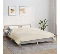 Weighted Blanket, Light Cream, 220 x 240 cm, 15 kg Fabric with Hypoallergenic Filling, Breathable Microfibre, Even Weight Distribution, Inner Loops for Duvet Cover