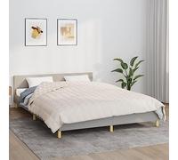 Weighted Blanket Light Cream 220 x 240 cm 15 kg with Cotton Fabric, Hypoallergenic Filling, Breathable, Even Weight Distribution, Inner Loops for Duvet Cover