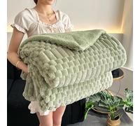 Weighted blankets for adults，weighted blanket Heavy Blanket for Sleeping Double-Layer Solid Blanket for Winter Air Conditioning Blankets for Home Travel Queen Size(Army green,200 * 230cm)