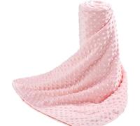 Weighted Blankets Removable Duvet Cover for Adults Queen Size (60"x80"),Heavy Blanket Duvet Cover with Soft and Comfort Minky with 8 Ties,Machine Washable Soft Microfiber Weighted Blanket Cover(Pink)