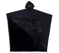 Weighted Cloak Hoodie for Anxiety Loose Wearable Blanket Coat Oversized Blanket Cloak with Ultra-Soft Faux Fur Liner Unisex (Black,One Size)