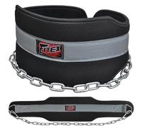 Weighted Dipping Belt for Pull Ups, Squats & Dips Heavy Duty Steel Chain & Carabiners Comfortable Padded Waist Support Belt for Weight Lifting, Bodybuilding, Strength Training Equipment