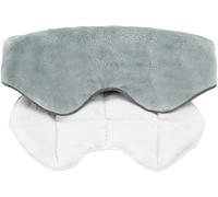 Weighted Eye Mask for Sleeping Microwaveable Heating and Freezing Eye Pillow with Silica Glass Beads Soft Breathable Cotton Cover Adjustable Strap Light-Blocking Weighted Sleep Mask Pain & Stress Reli