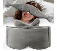 Weighted Eye Mask for Sleeping, Soft Minky Sleep Mask for Side Sleeper with Adjustable Buckle, Light Blocking Design, Ideal for Meditation, Relaxation and Travel, Includes Storage Pouch (Gray)