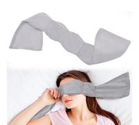 Weighted Eye Mask for Women Men,Freezable Light Blocking Travel Eye Pillow with Relaxing Beads,Even Pressure Eyes Cover for Side Sleeper,Soft Breathable Cotton Sleep Mask for Train and Home Use(Grey)