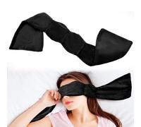 Weighted Eye Mask for Women Men,Freezable Light Blocking Travel Eye Pillow with Relaxing Beads,Even pressure Eyes Cover for Side Sleeper,Soft Breathable Cotton Sleep Mask for Train and Home Use(black)