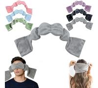 Weighted Eye Sleep Mask for Sleeping, Gravity Eye Mask Weighted Blanket for Eyes Cover for Deep Sleep, Travel Sleeping Masks with Pearls and Cotton, 2-Sided Use, Soft Velvet Fabric for Skin (Gray)