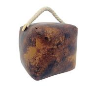 Weighted Faux Leather Doorstop with Rope Handle, 16cm Rustic Decorative Door Stop Home Accessory - 1.7kg