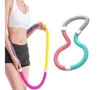 Weighted Fitness Hoop Soft Spring Exercise Hoop for Adults, Spring Tube Yoga Circle Fitness Waist & Tummy Tightening Exercise Equipment, Foldable Fitness Hoop for Home Travel
