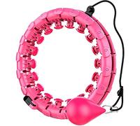 Weighted Hoola Hoops, Smart Hula Hoop Adjustable for Thin Waist Weight Loss Exercise, with Soft Gravity Ball, Everyone can use it at Home and Outdoors, and Build a Good Figure in 30 Days (Red)