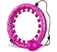 Weighted Hoola Hoops, Smart Hula Hoop Adjustable for Thin Waist Weight Loss Exercise, with Soft Gravity Ball, Everyone can use it at Home and Outdoors, and Build a Good Figure in 30 Days (Purple)