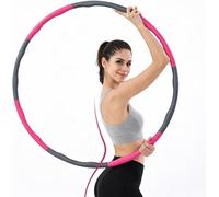 Weighted Hula Hoop 1kg with Foam Padding - Detachable Exercise Hoop for Weight Loss, Core Strength Training & Abs Workout - Fitness Hoop for Home & Gym Cardio Exercise (Pink)