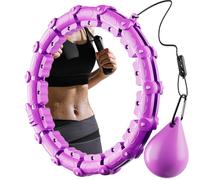Weighted Hula Hoop, Plus Size Smart Hula Hoops for Adults, Adjustable Infinity Hoop with 360° Auto-Spinning Ball, Weight Loss Exercise Equipment for Home Office Gym
