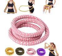 Weighted Infinity Fitness Hoop for Adult Weight Loss,2.9lb Soft Spring Exercise Hoops,Foldable Fitness Circles,Waist-Friendly Design Burns Fat, Shapes Waist, Back-Friendly Home Gym Equipment (pink)