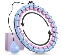 Weighted Infinity Hoop with 24 Detachable Quiet Knots, Hula Circle Hoop for Adults Weight Loss, Exercise Fit Hoop Suitable for Women and Beginners, Smart Adjustable Hoops, Blue and Purple