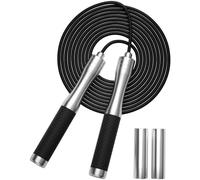 Weighted Jump Rope for Fitness-Speed Skipping Rope for Women Men Exercise with Adjustable Length Jumping Rope and Alloy & Silicone Handles Suitable for Workout Boxing Home Gym