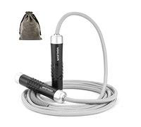 Weighted Jump Rope - Premium Heavy Jump Ropes with Adjustable Extra Thick Cable, Aluminum Silicone Grips Handles, High-Speed Ball Bearings Professional Skipping Rope for Crossfit MMA Cardio & Workouts