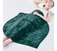 Weighted Lap Blanket 7 lbs for Adults, Luxury Soft Small Weighted Blanket, Compact Portable Weighted Lap Pad for Relaxation, Sleeping, Travel, All-Season Use, Forest Green, 40" x 52"