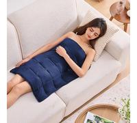 Weighted Lap Blanket for Adults 7lbs, 24"x29" Cooling Heavy Blanket, Portable Travel Weighted Blankets, Soft Small Blankets for Sleeping, Navy Blue