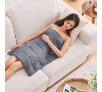 Weighted Lap Blanket for Adults 7lbs, 24"x29" Cooling Heavy Throw Blanket, Portable Travel Weighted Blankets, Soft Small Blankets Gift for Sleeping, Grey