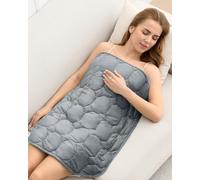 Weighted Lap Blanket Pad 7lbs, Cozy Luxury Crystal Velvet Weighted Blanket for Adults Teens, Small Weighted Blanket for Relaxation, Sleeping, Travel, Napping, Grey 29" x 24"(60cm x 73 cm, 3.2 kg)