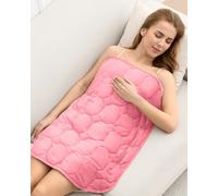 Weighted Lap Blanket Pad 7lbs for Adults, Luxury Crystal Velvet Small Weighted Blanket for Relaxation, Lounging, Sleeping & Travel -Household Machine Washable, Pink, 29" x 24" (60cm x 73 cm, 3.2 kg)