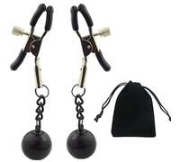 Weighted Nipple Clamp Stainless Steel Breast Clips with Chain Nipple Clip Weights Ball Adjustable Non Piercing Nipple Jewelry Adult Flirting Sexy Toy