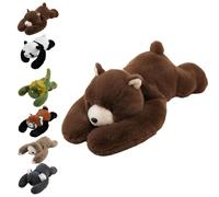 Weighted Plush Animals 30cm/45cm Funny Soft Throw Pillow Doll Cute Stuffed Toys - Panda/Brown Bear/Koala/Red Panda/Sloths/Dinosaur Car Seat Cushion for Cuddling Napping Room Decor (Bear, 45cm)
