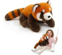 Weighted Plush Animals for Kids & Adults - Panda Teddy Bear Dinosaur Stuffed Toys, Hugging Pillow for Anxiety Relief & Sleep Support Red panda 65cm