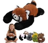 Weighted Plush Animals for Kids & Adults - Panda Teddy Bear Dinosaur Stuffed Toys, Hugging Pillow for Anxiety Relief & Sleep Support (Red Panda, 17.7in / 0.95lb)