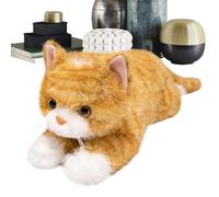 Weighted Plush Cat - Soft Kitten Pillow, Heavy Animal Plush, Breathable Cotton Cat Toy with Weighted Filling, Comfortable Bed Decoration, Portable Travel Companion for Kids Adults Comfort
