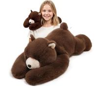 Weighted Plush Toy, Stuffed Animal Plush with Hugging Arms, Soft Cuddle Support Plush for Kids & Adults,for Him & Her, Hugging Companion for Anxiety Relief & Sleep Support Gifts (Bear, 65cm)